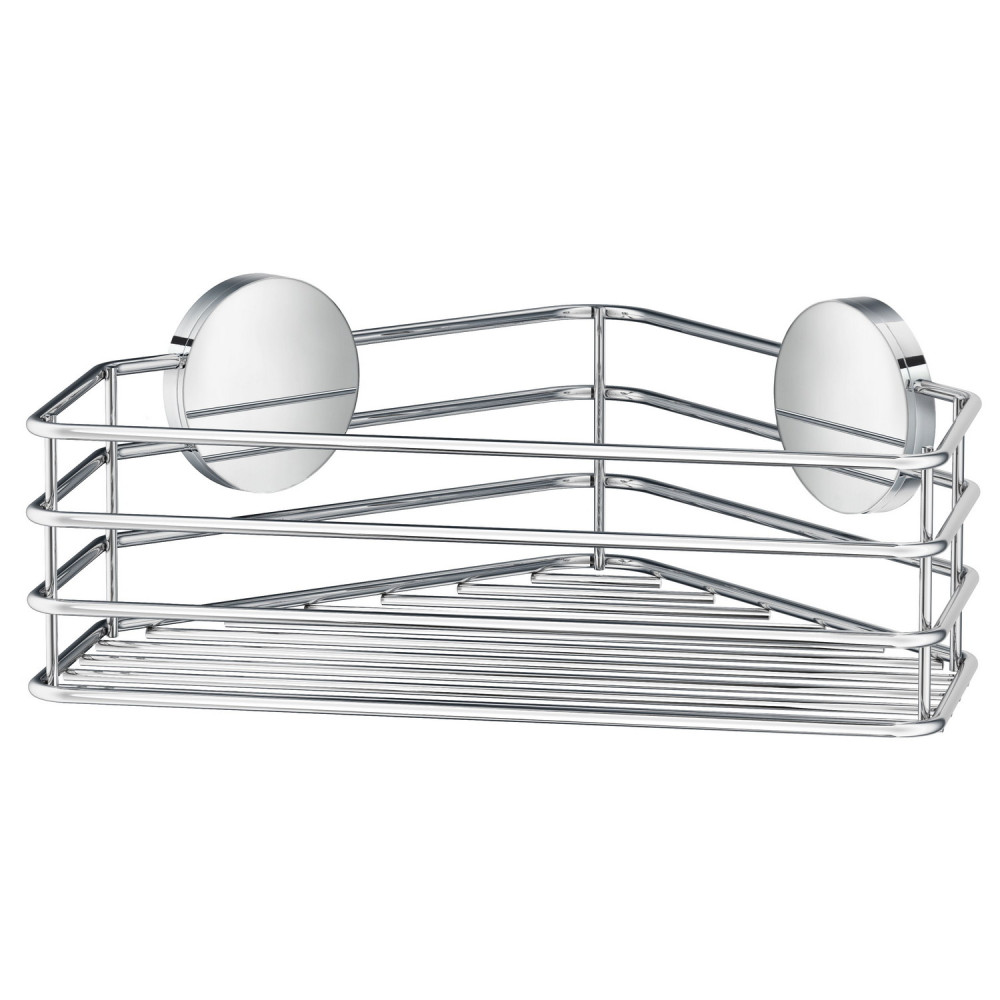 Smedbo Beslagsboden Self Adhesive Single Corner Shower Basket in Chrome