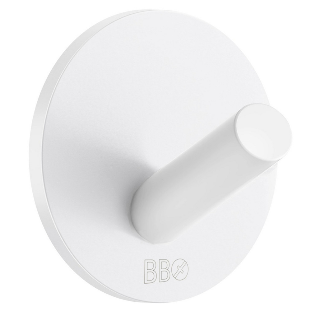 Smedbo Beslagsboden Self Adhesive White Single Hooks Pack of Four