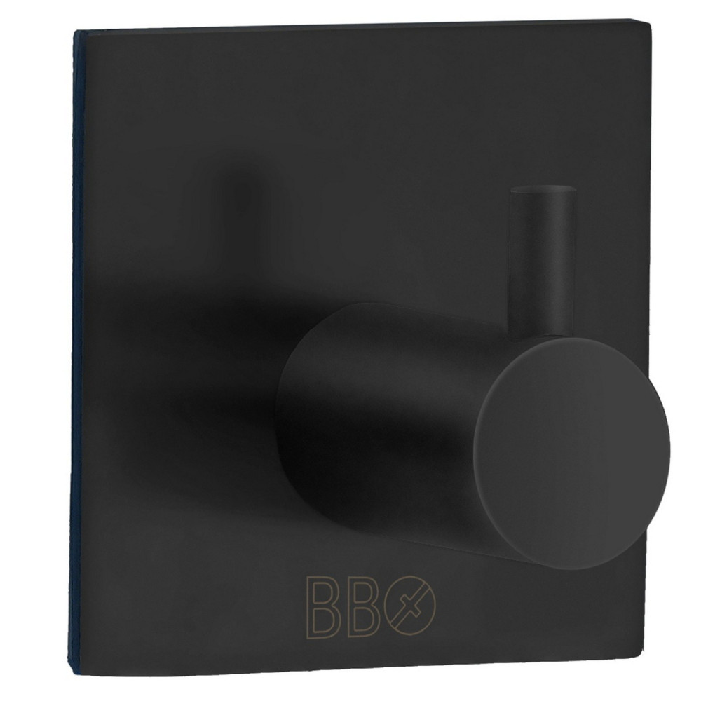 Smedbo Beslagsboden Square Design Self Adhesive Single Hook in Black