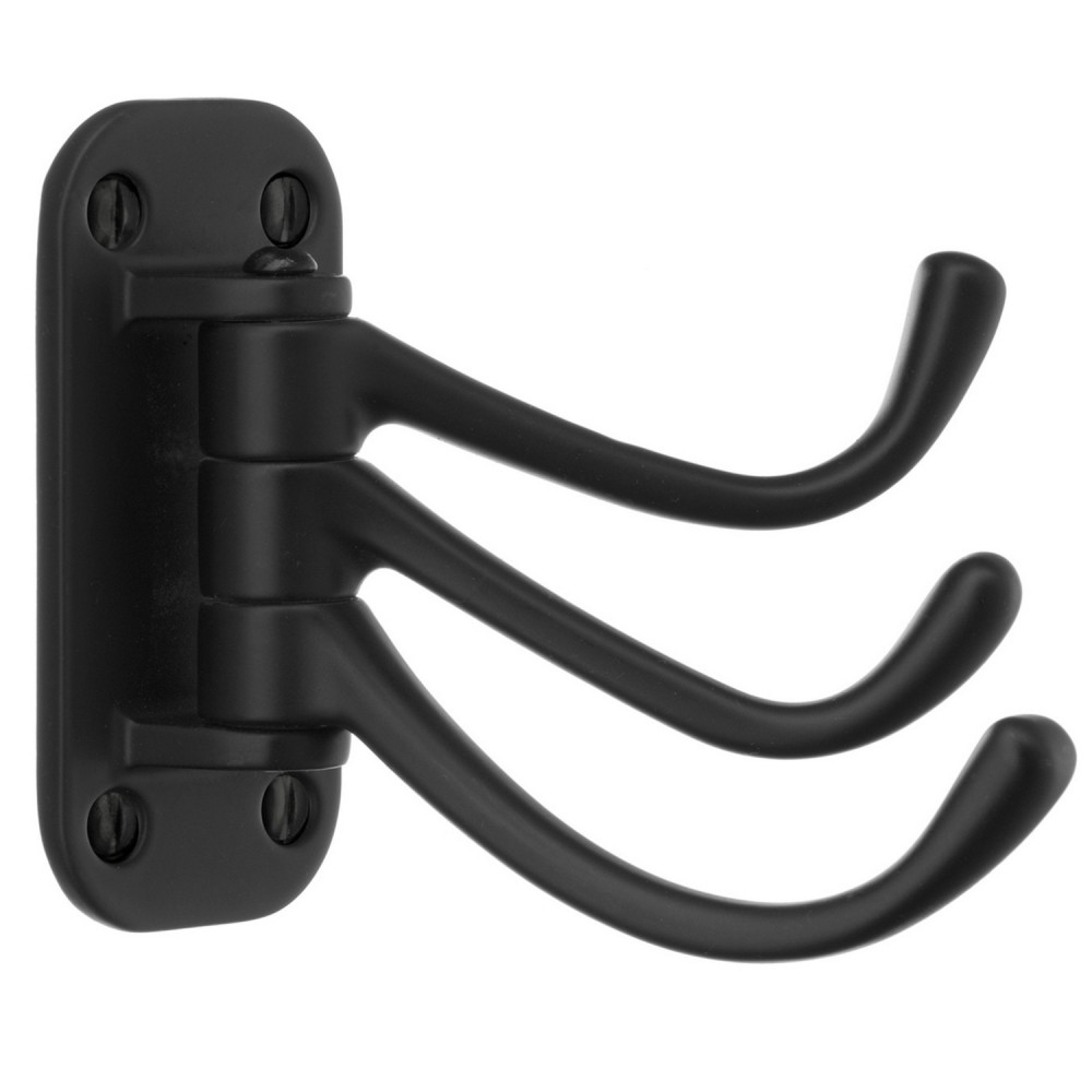 Smedbo Beslagsboden Triple Swing Coat Hook in Black