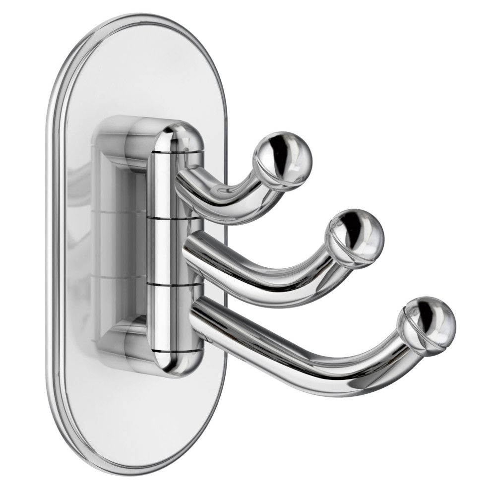 Smedbo Beslagsboden Vintage Self Adhesive Chrome Swingable Triple Hook