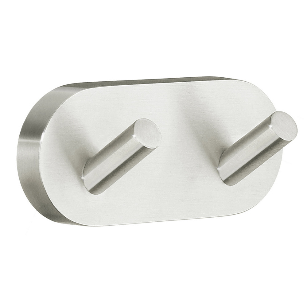 Smedbo Home Brushed Nickel Double Towel Hook