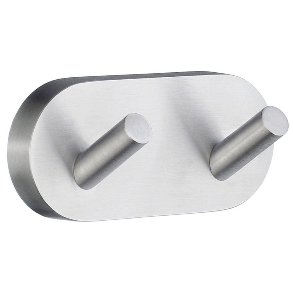 Smedbo Home Double Towel Hook Brushed Chrome