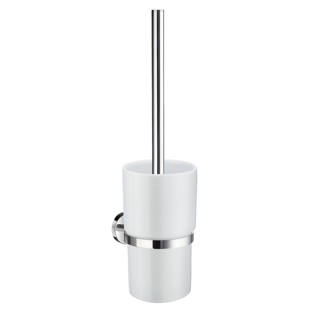 Smedbo Home Toilet Brush and Wall Mounted Frosted Glass Container