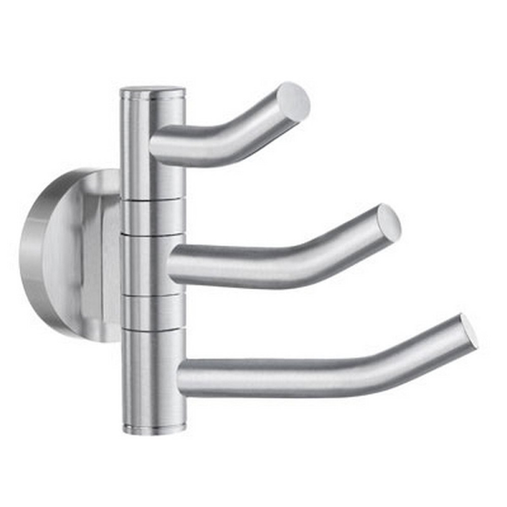 Smedbo Home Triple Hook Swing Arm in Brushed Chrome