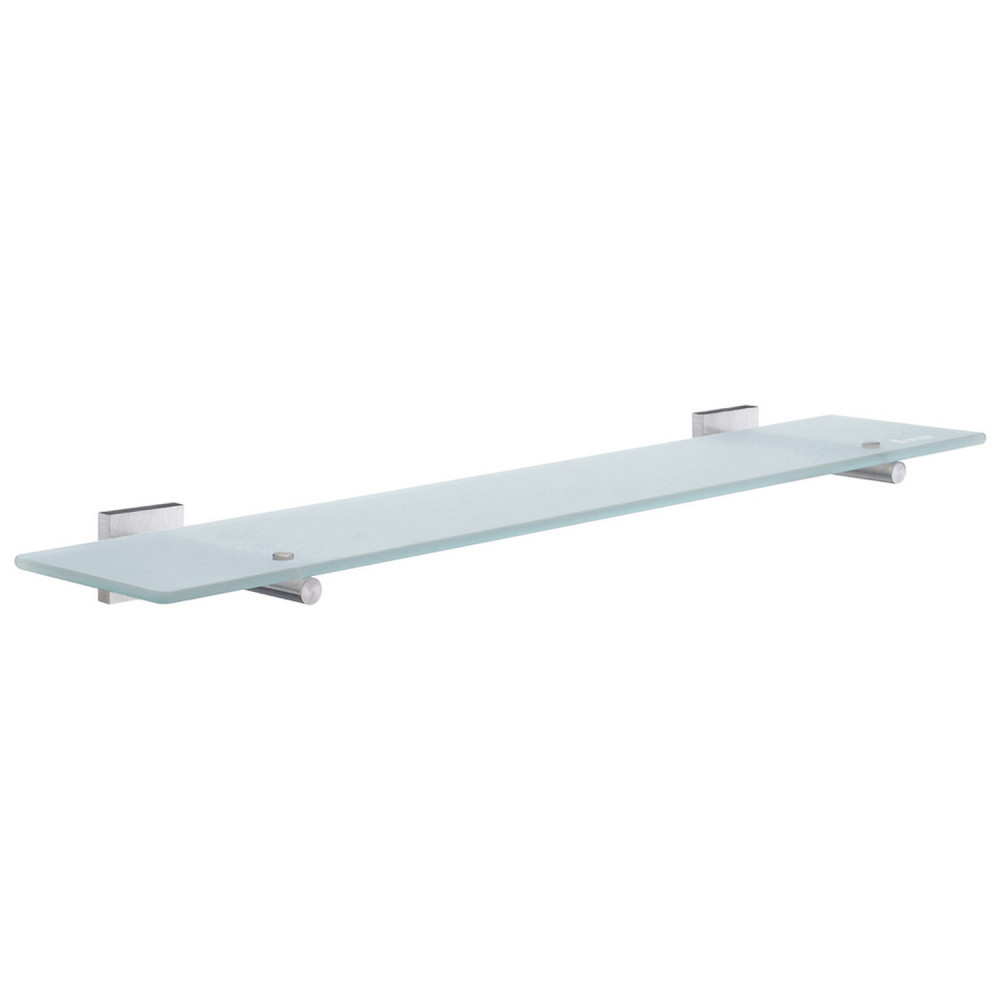 Smedbo House Bathroom Glass Shelf in Brushed Chrome