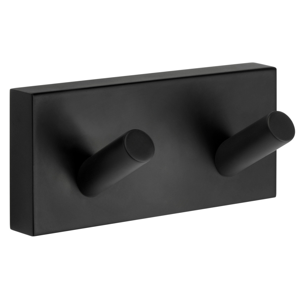 Smedbo House Double Towel Hook in Black