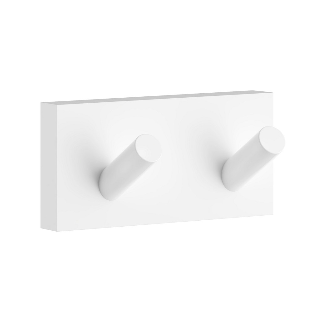 Smedbo House Double Towel Hook in Matt White