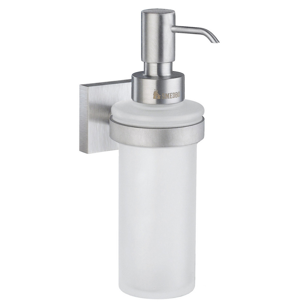 Smedbo House Glass Soap Dispenser in Brushed Chrome