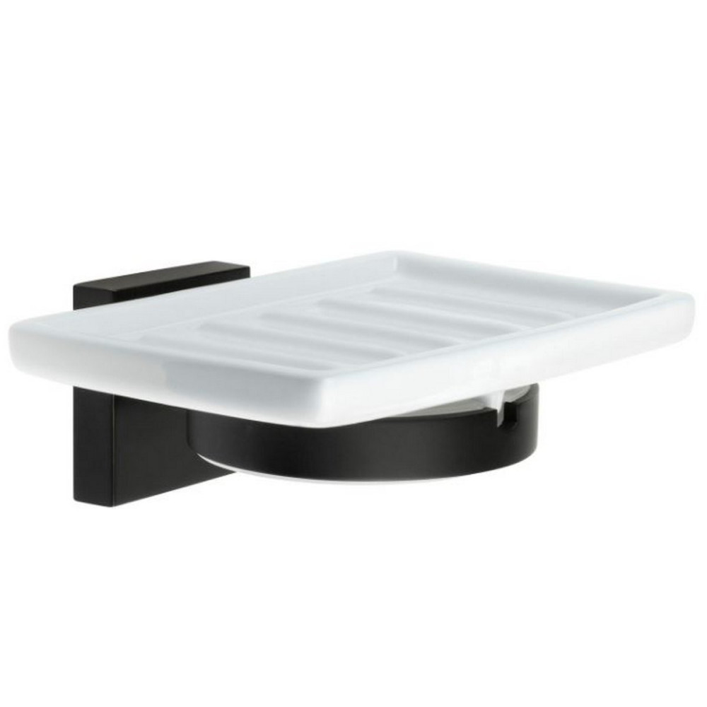 Smedbo House Holder in Black with Soap Dish
