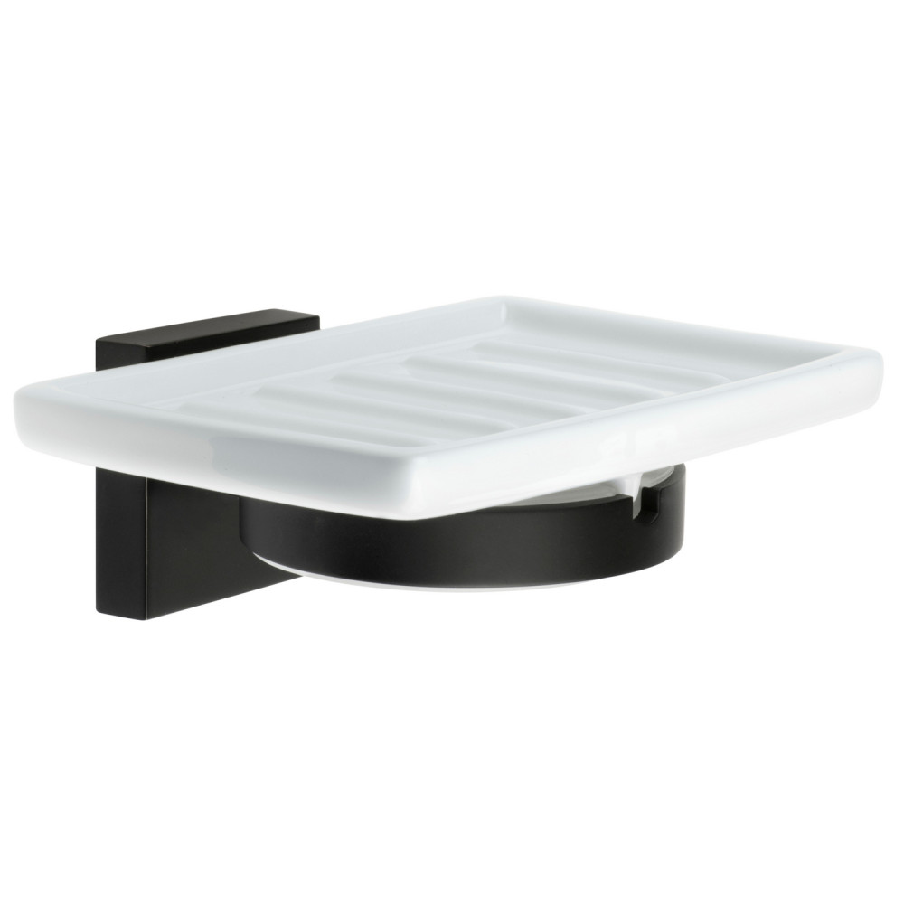 Smedbo House Holder in Black with Soap Dish