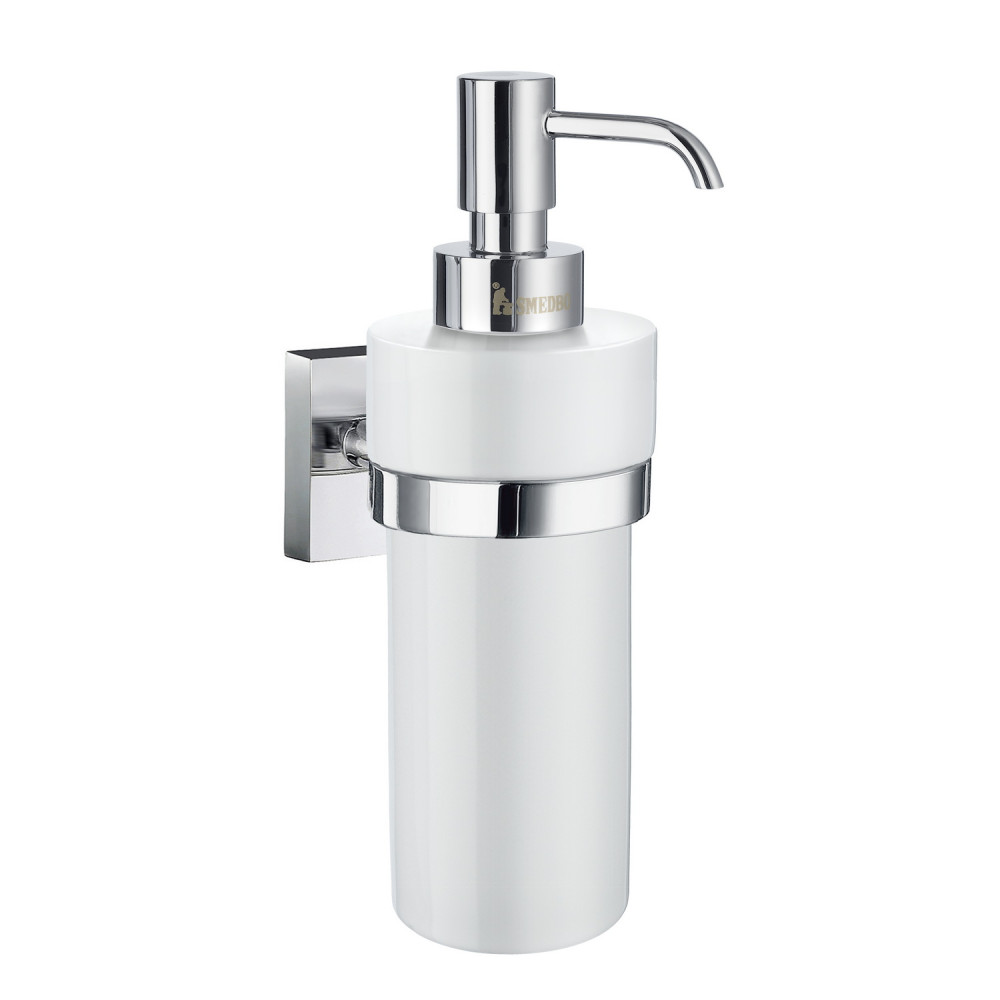 Smedbo House Porcelain Soap Dispenser with Chrome Holder