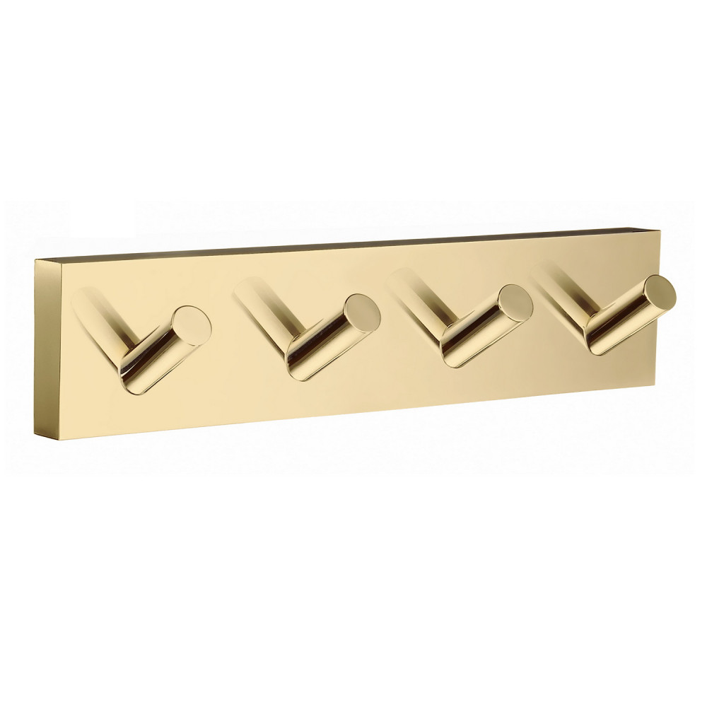 Smedbo House Quadruple Towel Hook in Polished Brass