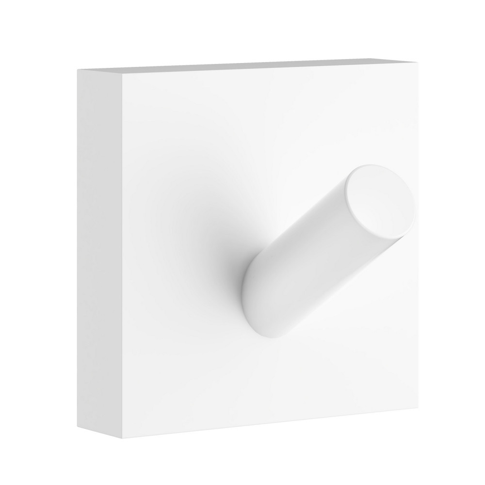 Smedbo House Single Towel Hook in Matt White