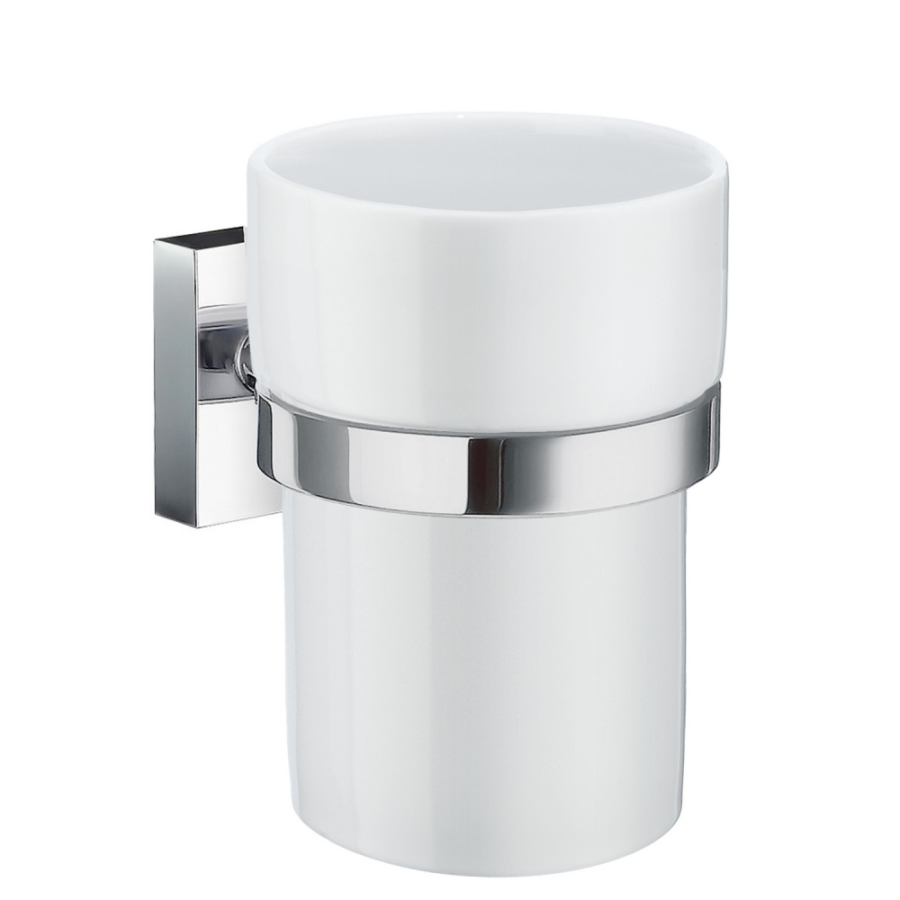 Smedbo House Tumbler Holder in Chrome With Porcelain Tumbler