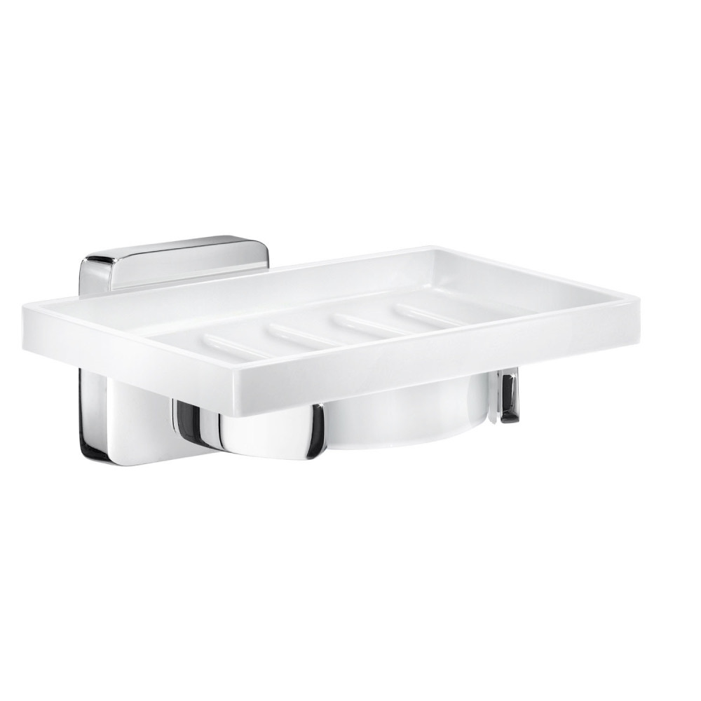 Smedbo Ice Chome Holder with Porcelain Soap Dish