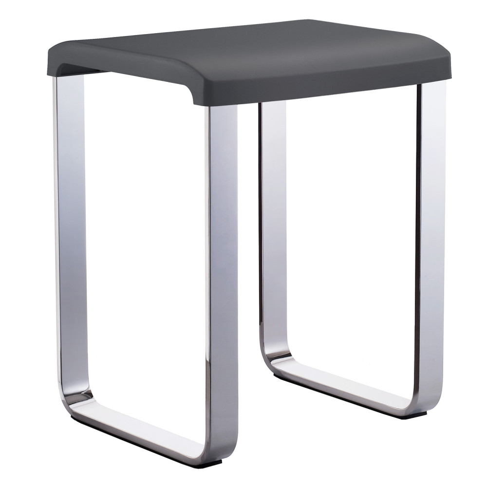 Smedbo Living Chrome 480mm Shower Chair With Dark Grey Seat