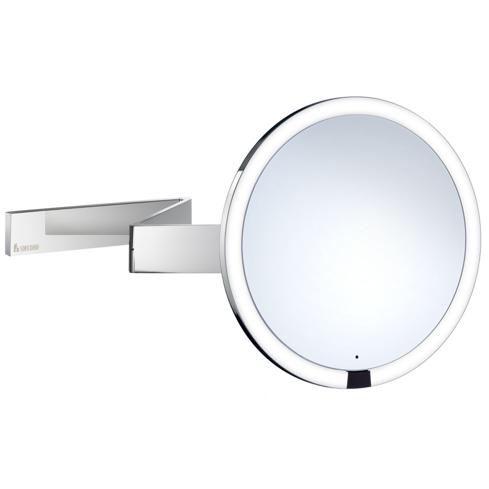 Smedbo Outline Chrome Rounded Wall Mounted LED Mirror