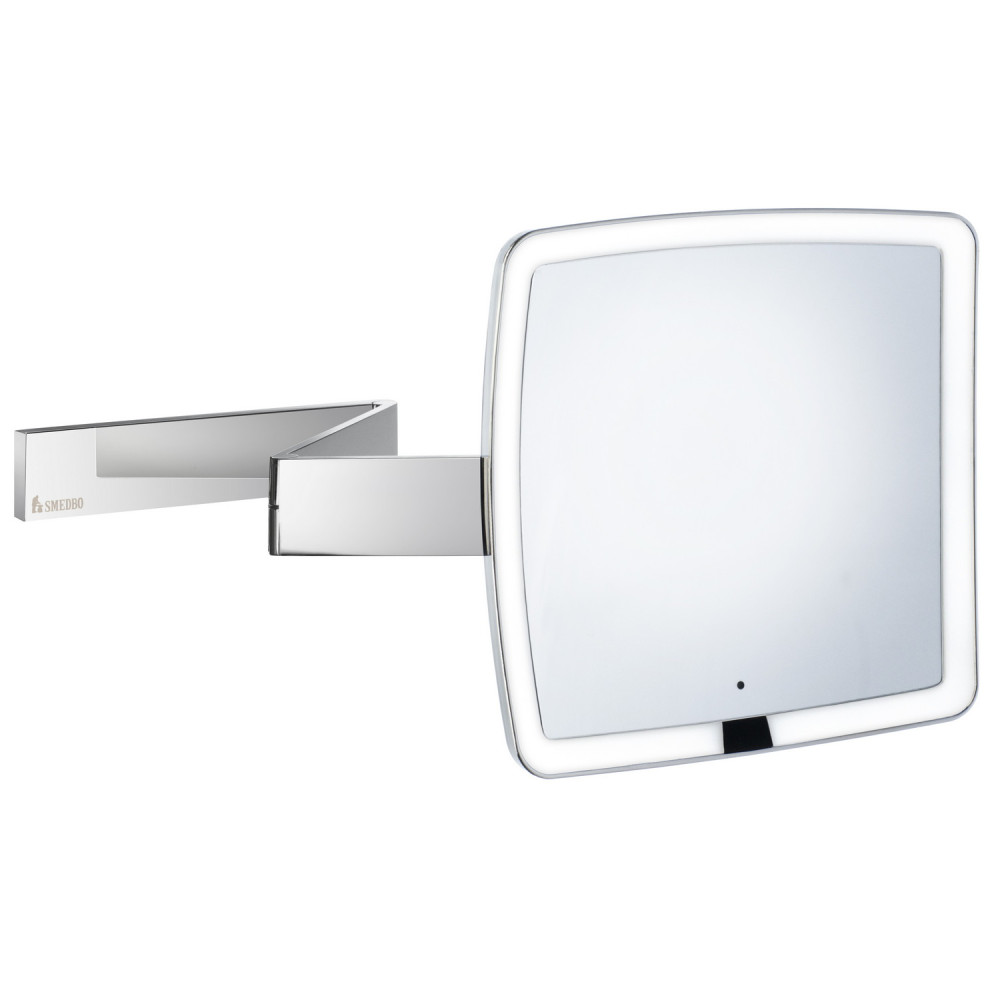 Smedbo Outline Chrome Squared Wall Mounted LED Mirror