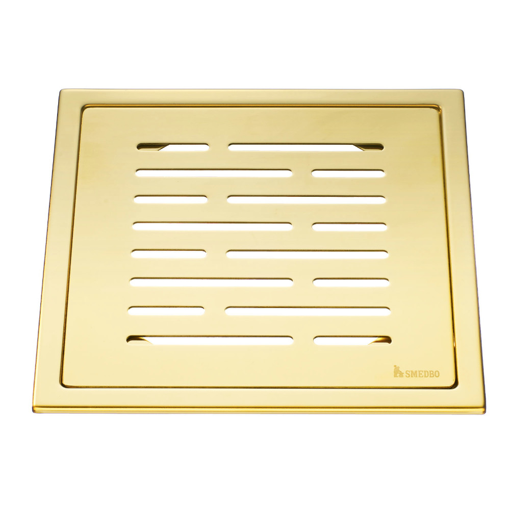 Smedbo Outline Lines Polished Brass Floor Grating