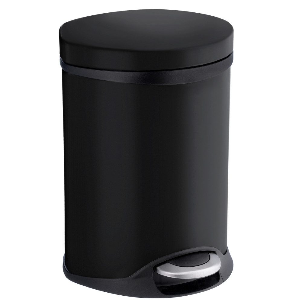 Smedbo Outline Lite 6 Litre Black Soft Close Pedal Bin