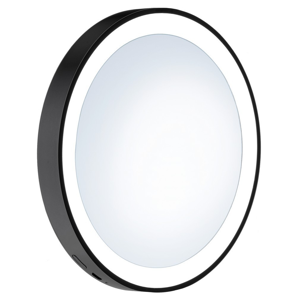 Smedbo Outline Lite Black LED Make-Up Mirror with Suction Cups (1)