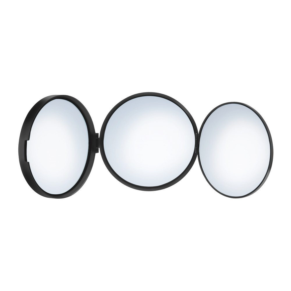 Smedbo Outline Lite Black Three-Sided Travel Mirror (1)