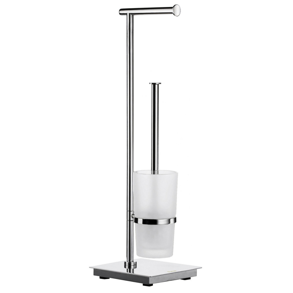 Smedbo Outline Lite Square Freestanding Toilet Roll Holder and Toilet Brush