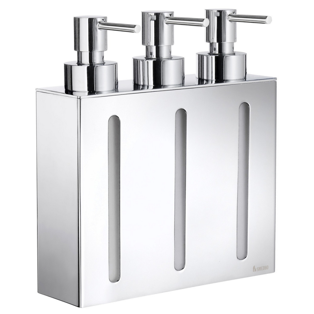 Smedbo Outline Soap Dispenser with Three Containers Wall Mounted