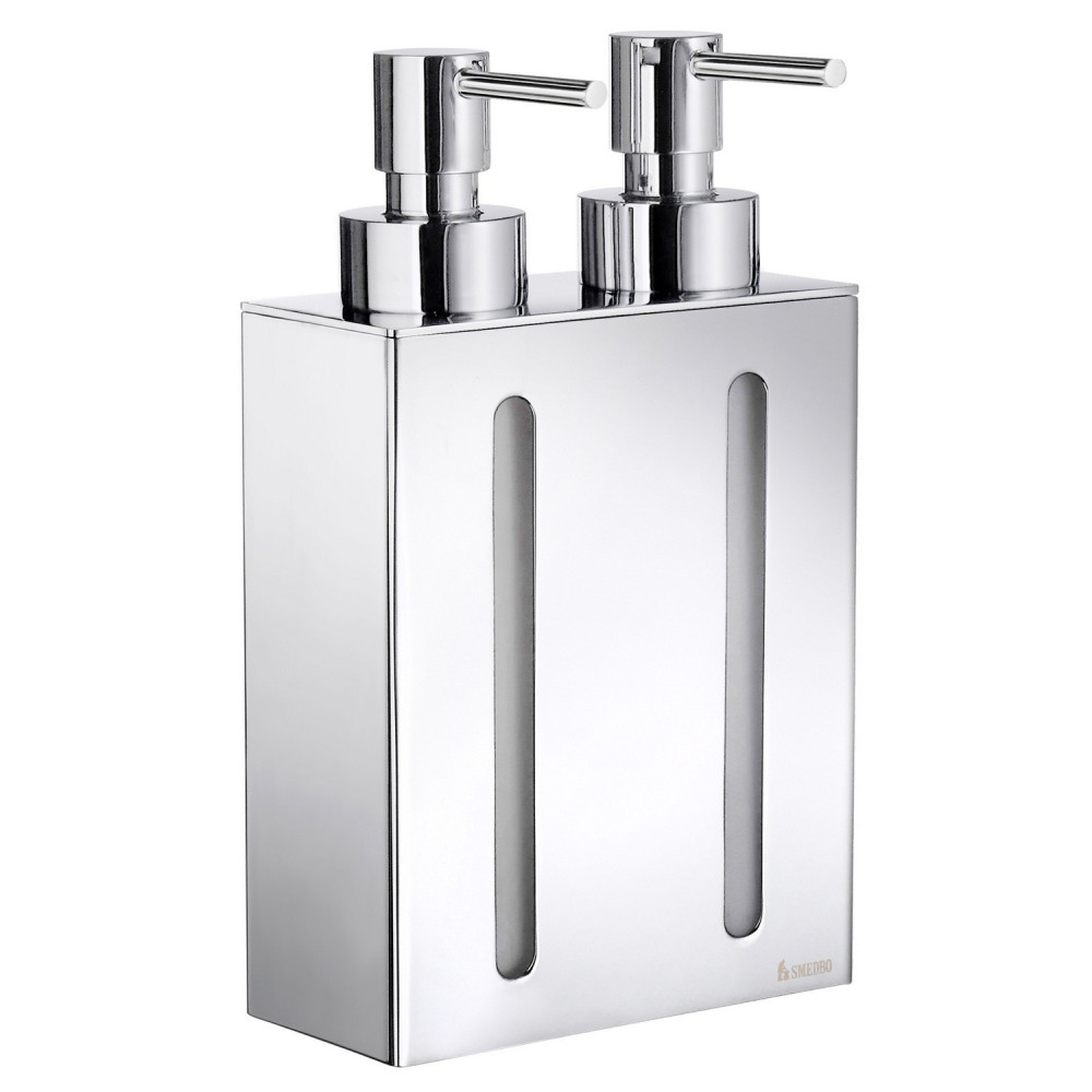 Smedbo Outline Soap Dispenser with Two Containers Wall Mounted