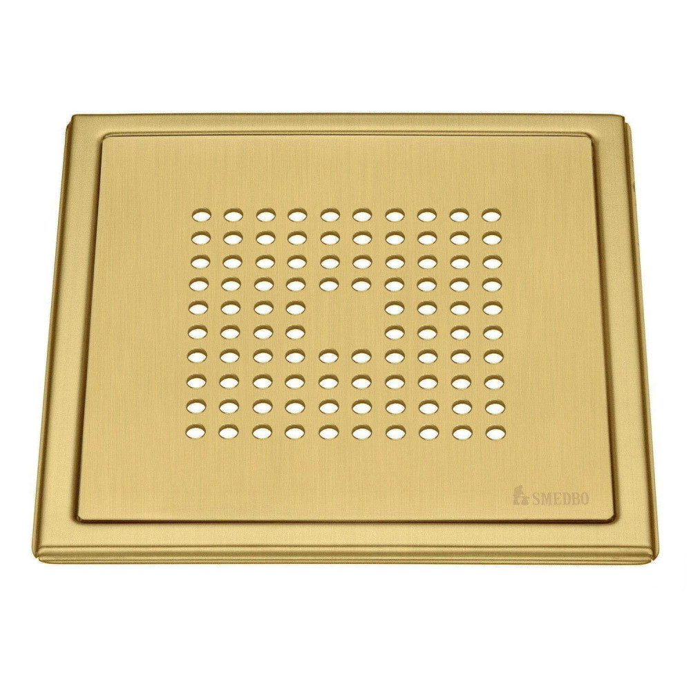 Smedbo Outline Square Brushed Brass Floor Grating