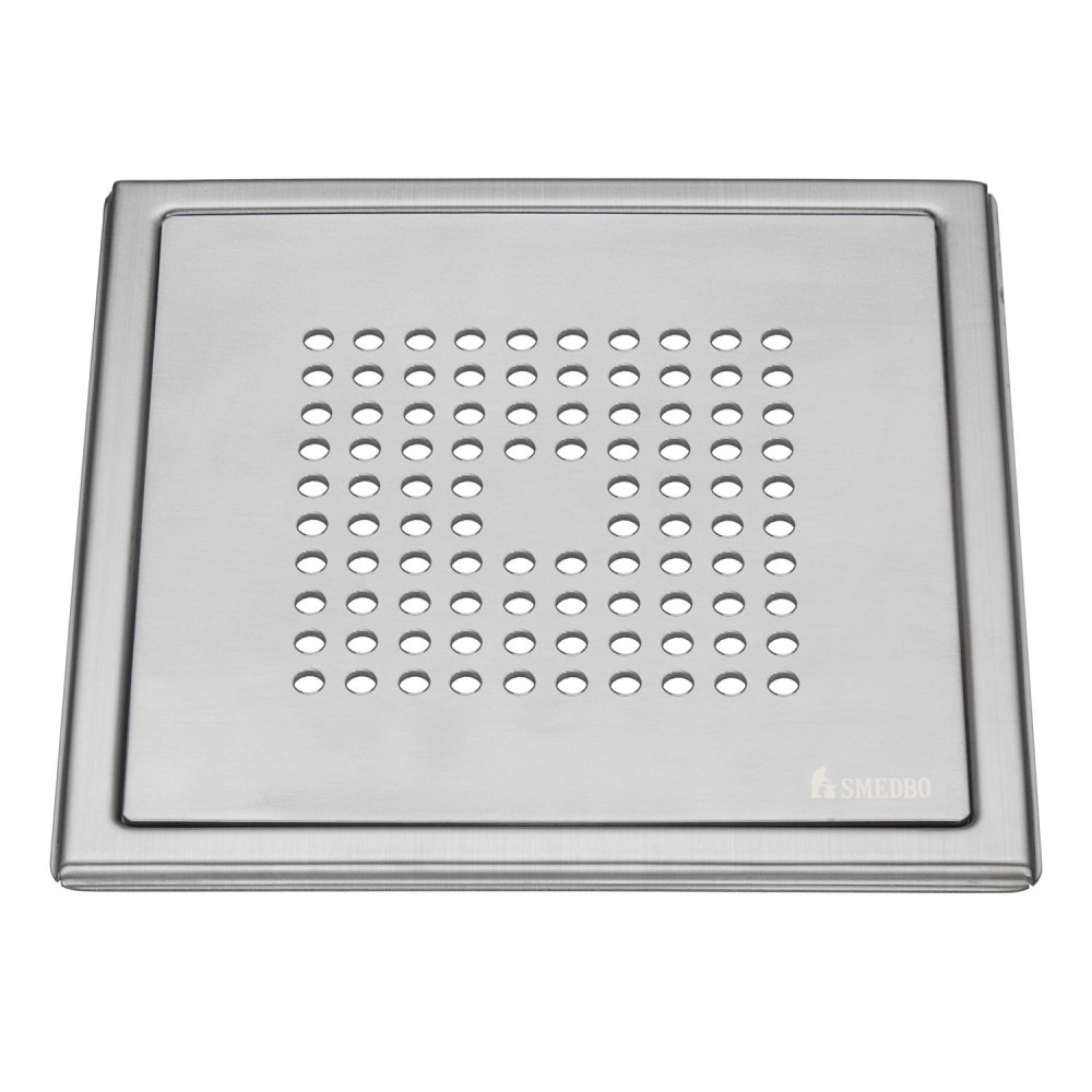Smedbo Outline Square Brushed Stainless Steel Floor Grating