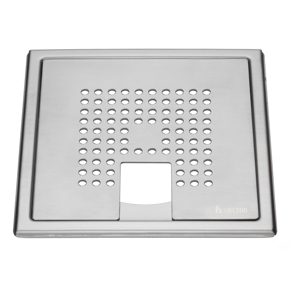 Smedbo Outline Square Brushed Stainless Steel Floor Grating for Tub