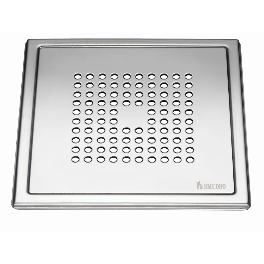 Smedbo Outline Square Polished Stainless Steel Floor Grating