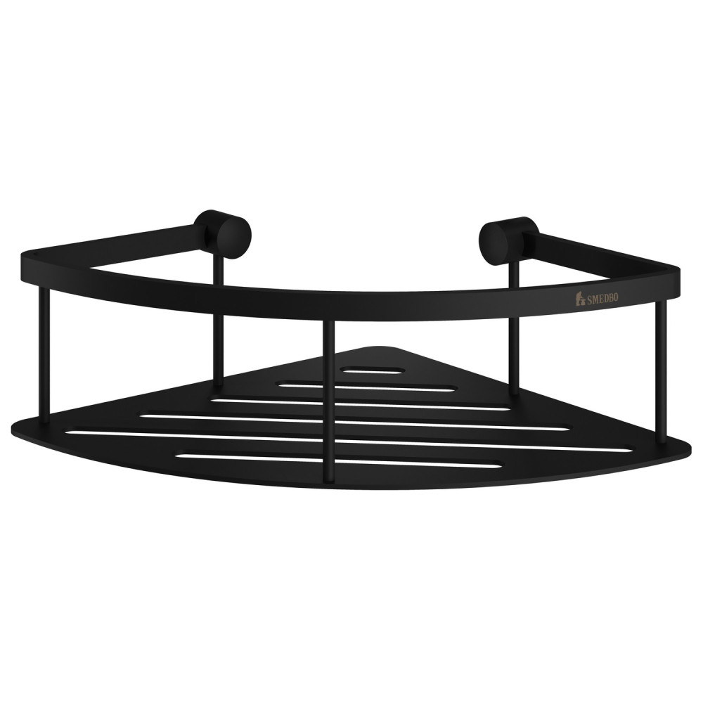 Smedbo Sideline Black Corner Shower Basket