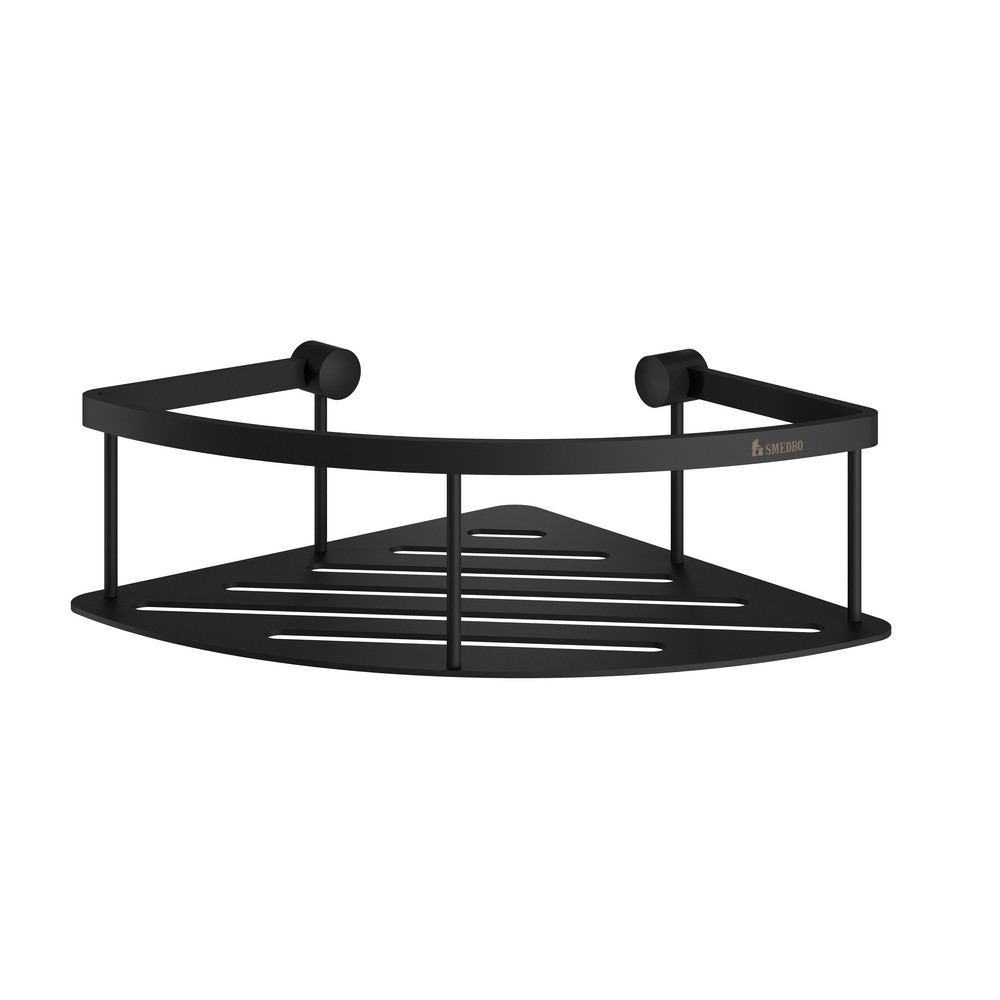 Smedbo Sideline Black Corner Shower Basket (1)