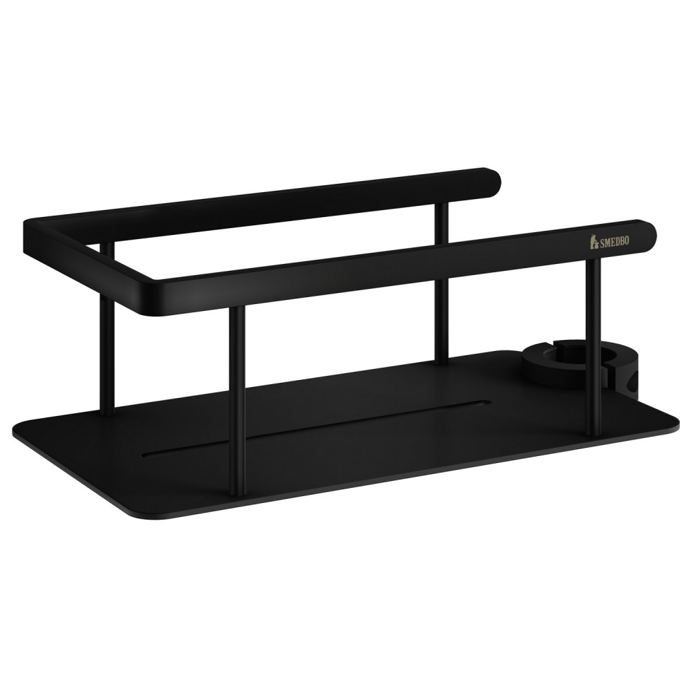 Smedbo Sideline Black Riser Rail Shower Basket
