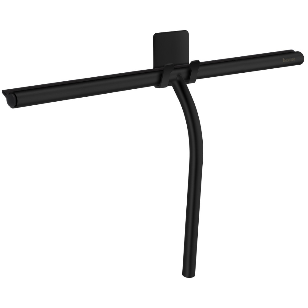 Smedbo Sideline Black Shower Squeegee with Self Adhesive Hook
