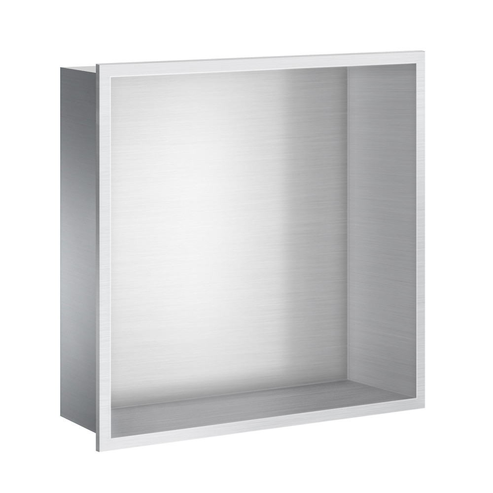 Smedbo Sideline Brushed 300 x 300mm Shower and Bathroom Wall Niche
