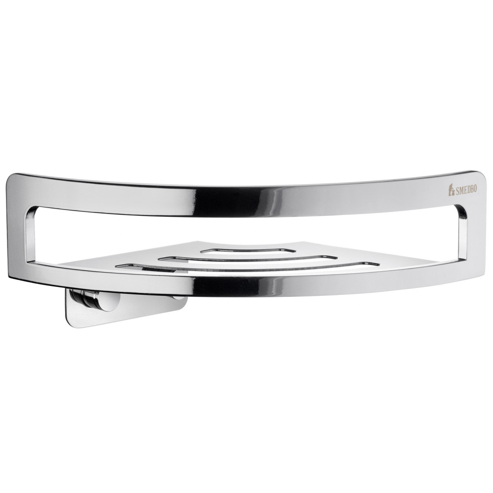 Smedbo Sideline Corner Chromed Stainless Steel Shower Basket