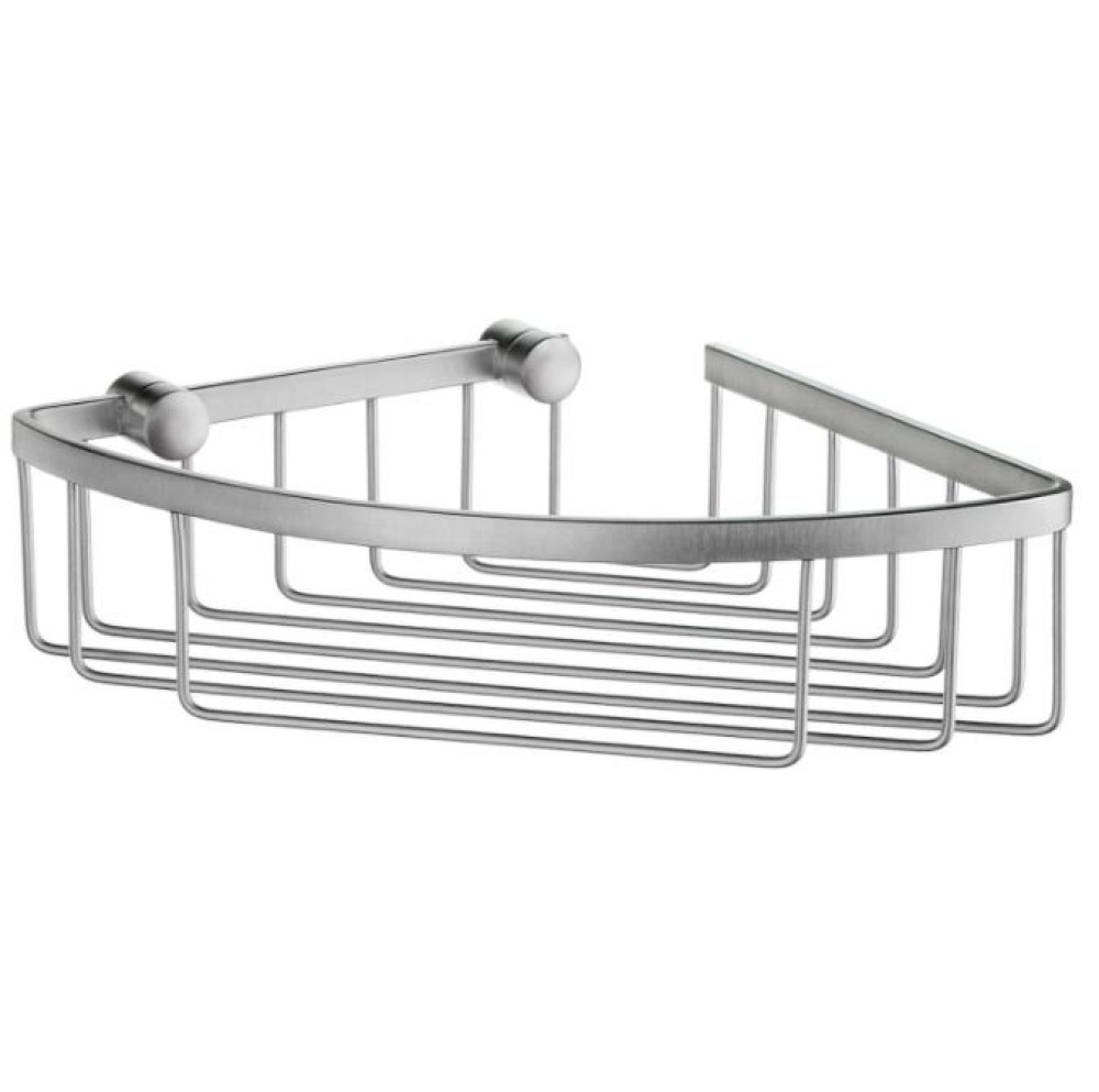 Smedbo Sideline Design Brushed Chrome Corner Shower Basket