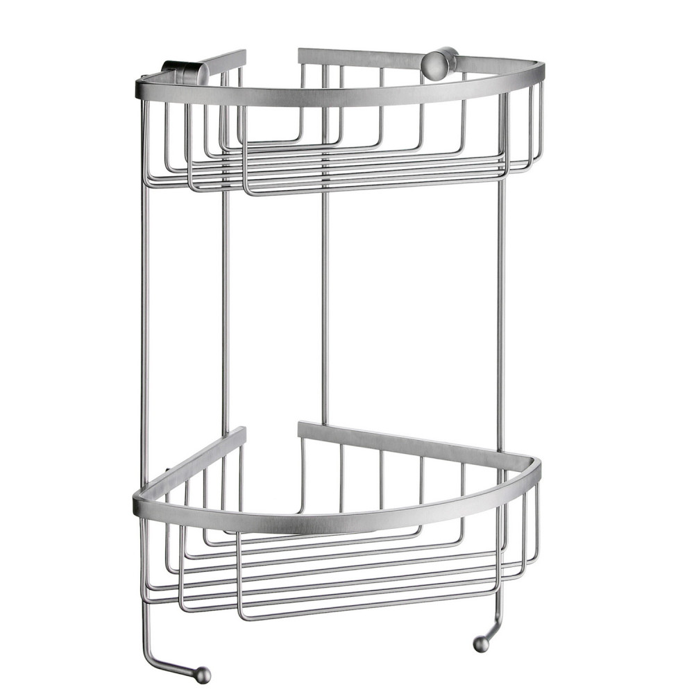 Smedbo Sideline Design Corner Double Soap Basket Brushed Chrome