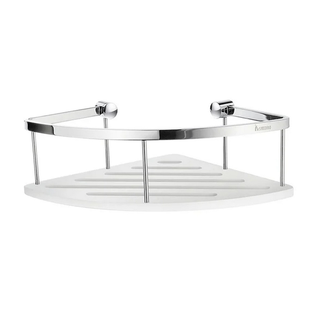 Smedbo Sideline Design Corner Soap Basket White Surface