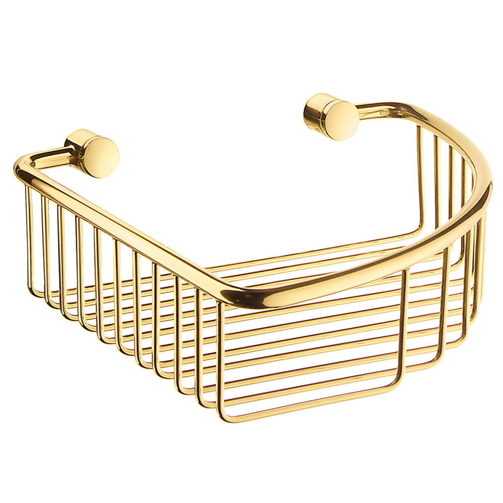 Smedbo Villa Polished Brass Corner Soap Basket