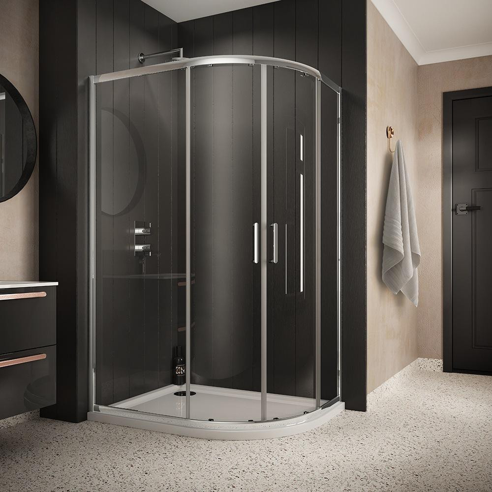 Vantara 6 900 x 760mm Double Door Chrome Offset Quadrant Shower Enclosure