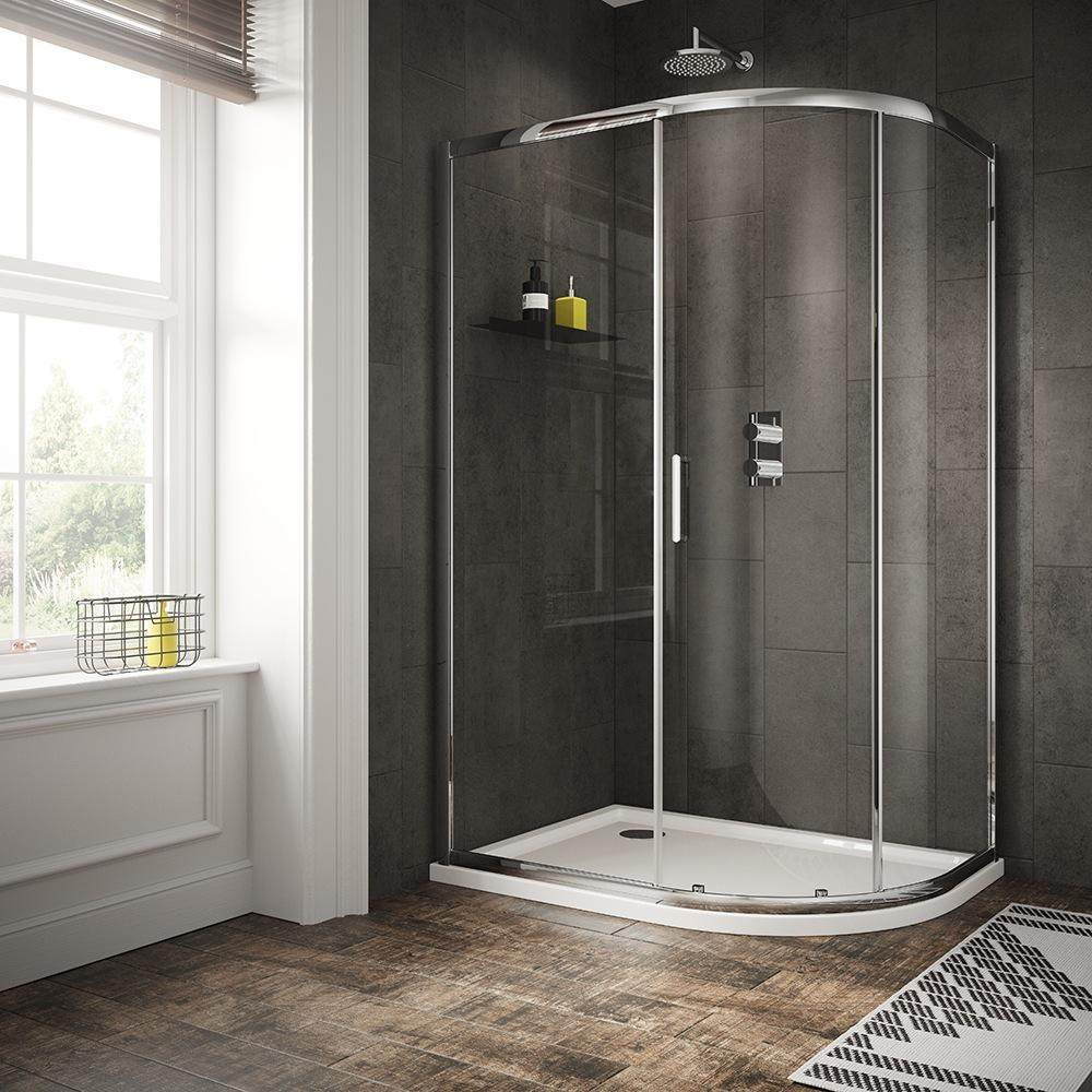 Vantara 6 1200 x 900mm Single Door Chrome Offset Quadrant Shower Enclosure