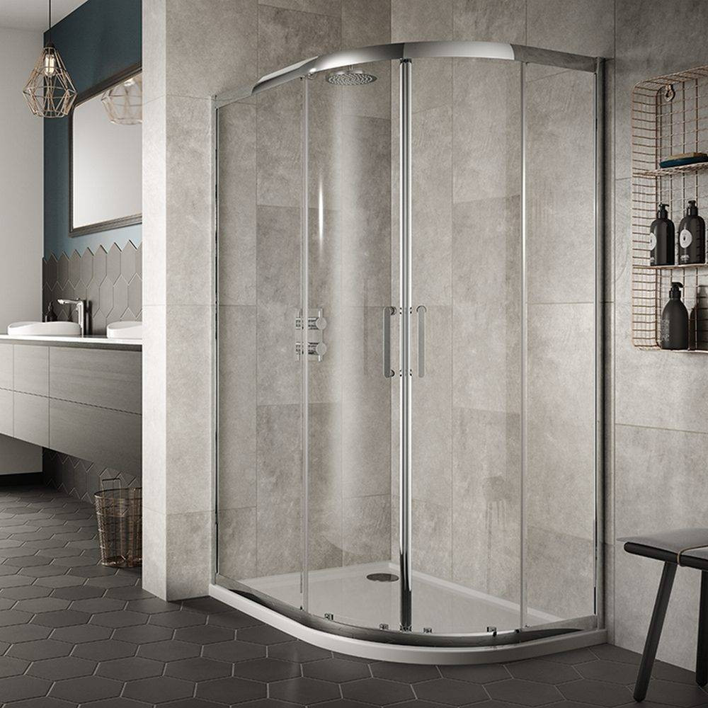 Vantara 8 1200 x 800mm Chrome Double Door Offset Quadrant Shower Enclosure