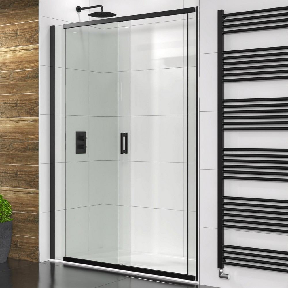 Vantara Thrive 1500mm Black Sliding Shower Door