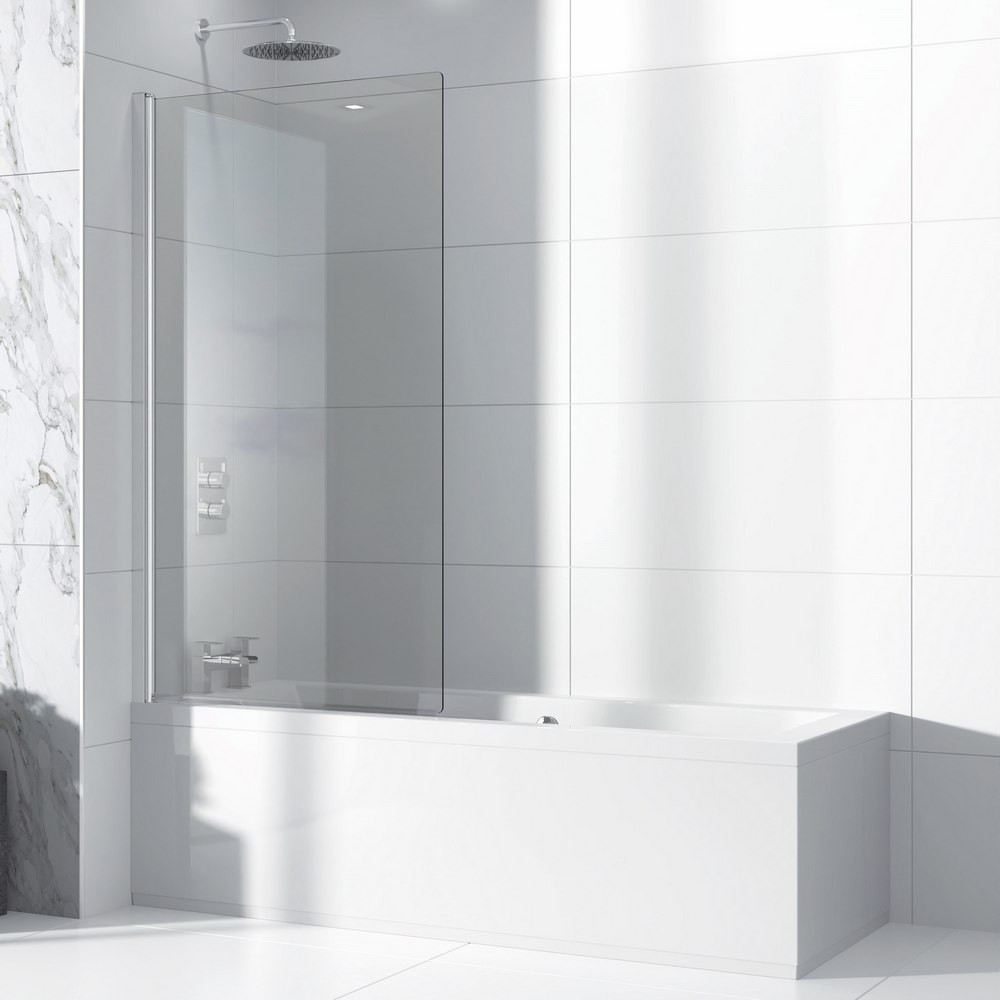 Sommer Evolve 1500 x 897mm Chrome Luxury Hinged Bath Screen