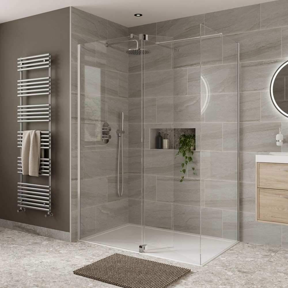 Vantara Hydro 600mm Chrome 8mm Wetroom Panel